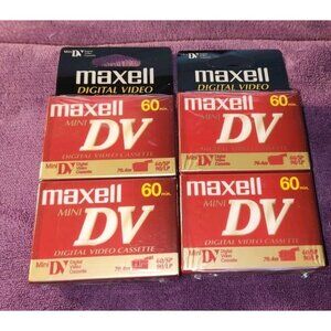 LOT OF 4 Maxell MiniDV 60 Min Cassette Tapes -  - New Sealed